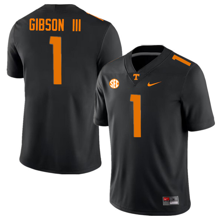 Rickey Gibson III Tennessee Jersey,Tennessee Volunteers #1 Rickey Gibson III College Jersey-Black